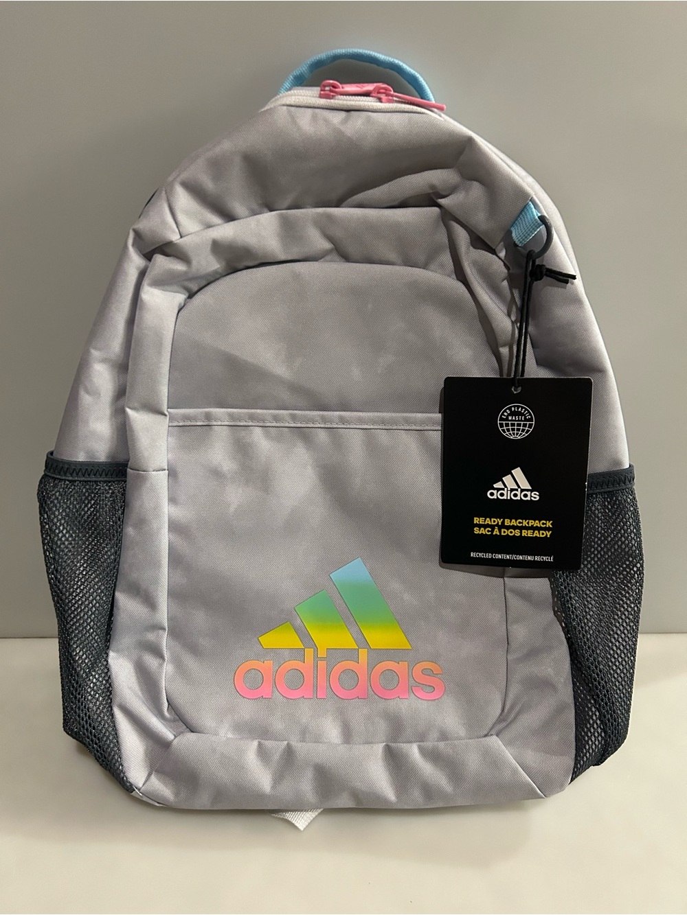 New Adidas Youth Gray Laptop Backpack NWT